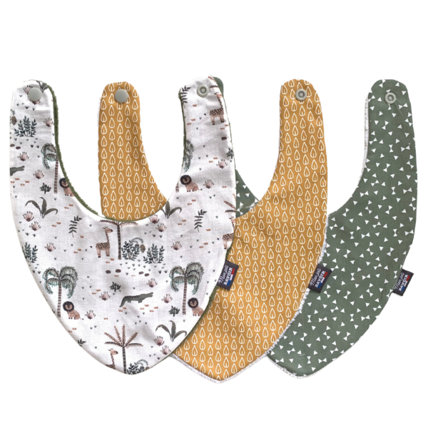 Maison Thuret - Lot Bavoirs Bandanas Savane