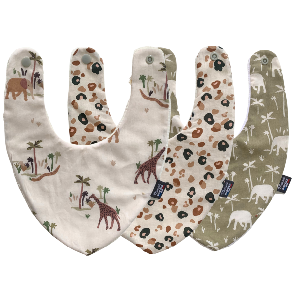 Maison Thuret - Lot Bavoirs Bandanas Jungle