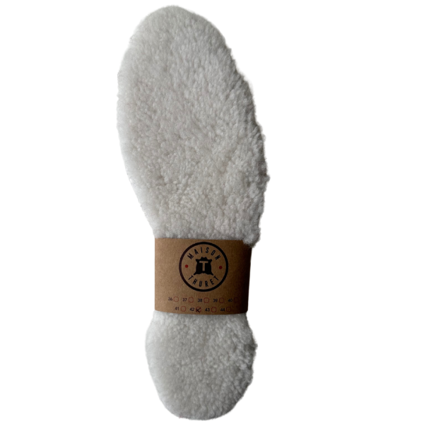 Maison Thuret - Semelle Blanche En Peau De Mouton Naturelle Et Dessous En Liège