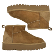 Low Sheepskin Platform Ankle Boots