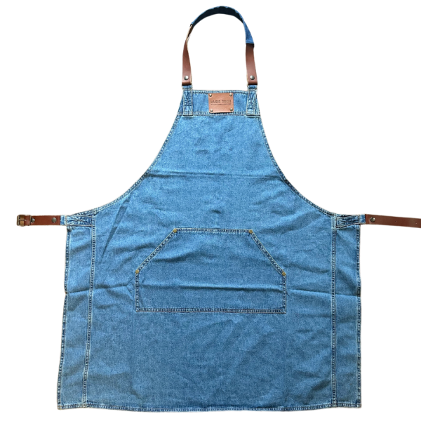 Maison Thuret - Schort van leer en licht denim