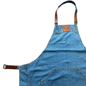 Maison Thuret - Schort van leer en licht denim