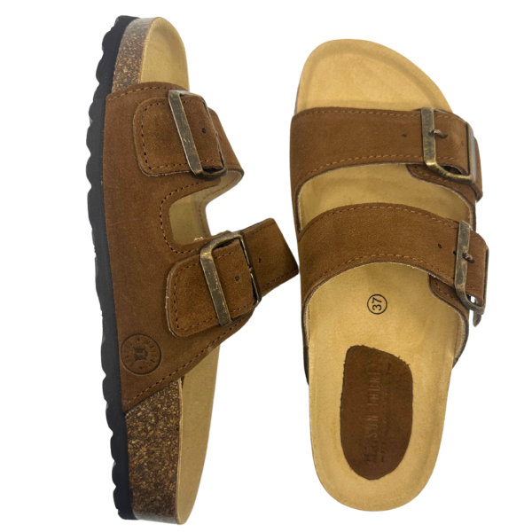 Maison Thuret - Camelkleurige suède sandalen
