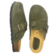 Maison Thuret - Sabots en cuir kaki