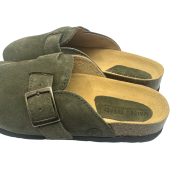 Maison Thuret - Sabots en cuir kaki