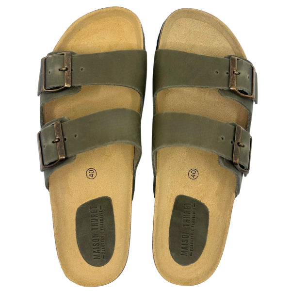 Maison Thuret - Sandales en cuir kaki