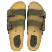 Sandales en cuir kaki