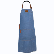 Maison Thuret - Schort van leer en licht denim