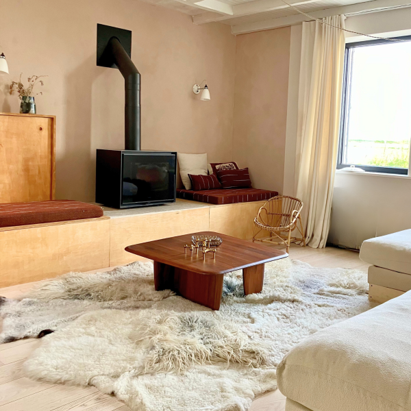 Maison Thuret - Fleur de peau : tapis en peau de mouton vanille
