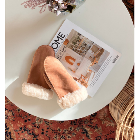 Moufles adulte en peau de mouton