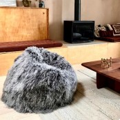 Pouf En Agneau Du Tibet