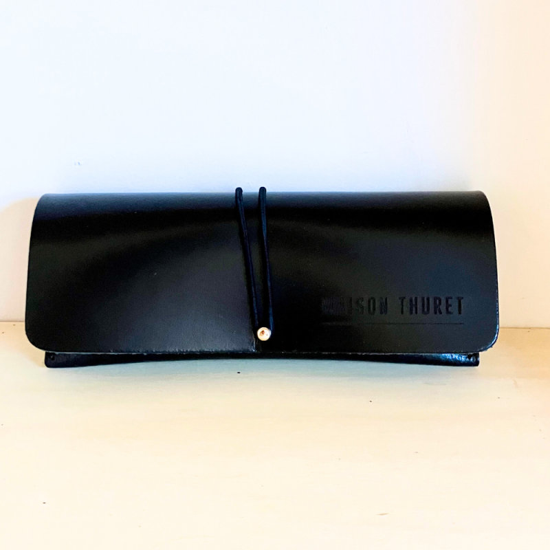 Étui À Lunettes En Cuir Noir