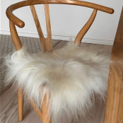 Maison Thuret - Galette De Chaise En Peau De Mouton Islandais Blanc (Ronde Ou Carrée)