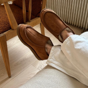 Maison Thuret - Chaussons A Scratch En Peau De Mouton