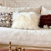 Maison Thuret - Coussin En Peau d'Agneau Du Tibet Blanc
