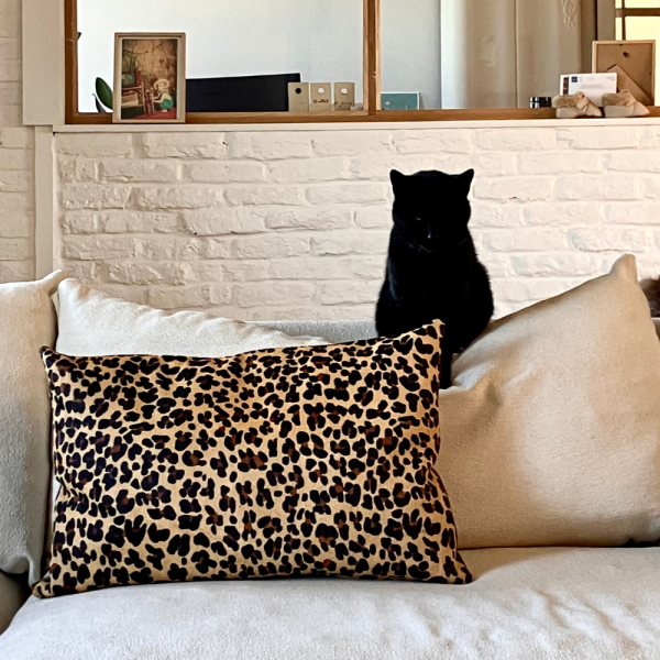 Maison Thuret - Coussin En Peau de vache imprimé léopard