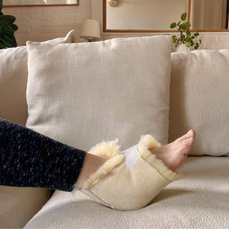 Protège talon anti-escarre en peau de mouton