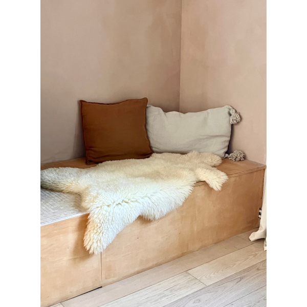 Maison Thuret - Peau De Mouton Naturelle Blanche Bouclée