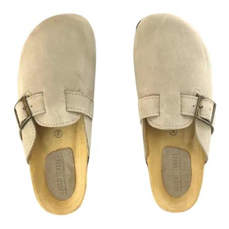 Sabots en cuir - greige