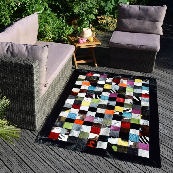 Maison Thuret - Tapis Patchwork Multicolore Foncé