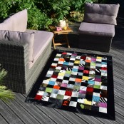 Maison Thuret - Tapis Patchwork Multicolore Foncé