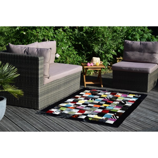 Maison Thuret - Tapis Patchwork Multicolore Foncé