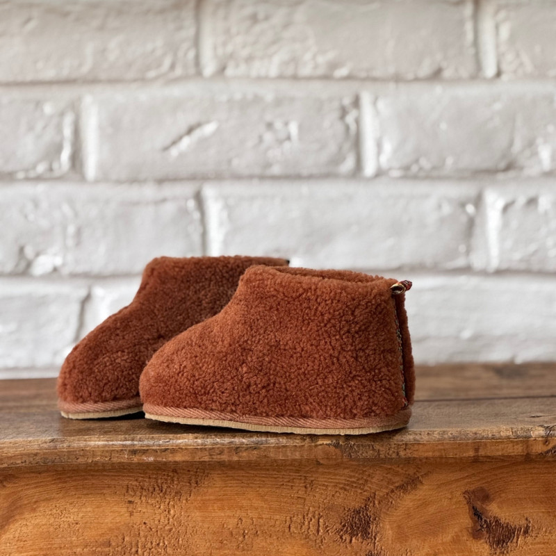 Chaussons enfants en peau de mouton