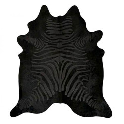 Peau de vache zébrée noire 
