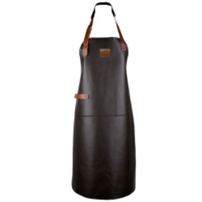 Tablier marron en cuir